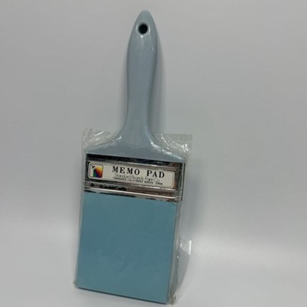 Vintage Blue 1980s Pastel Paint Brush Novelty Note Memo Pad 10.5" NEW